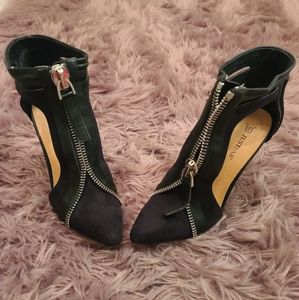 Black with Zipper High Heels